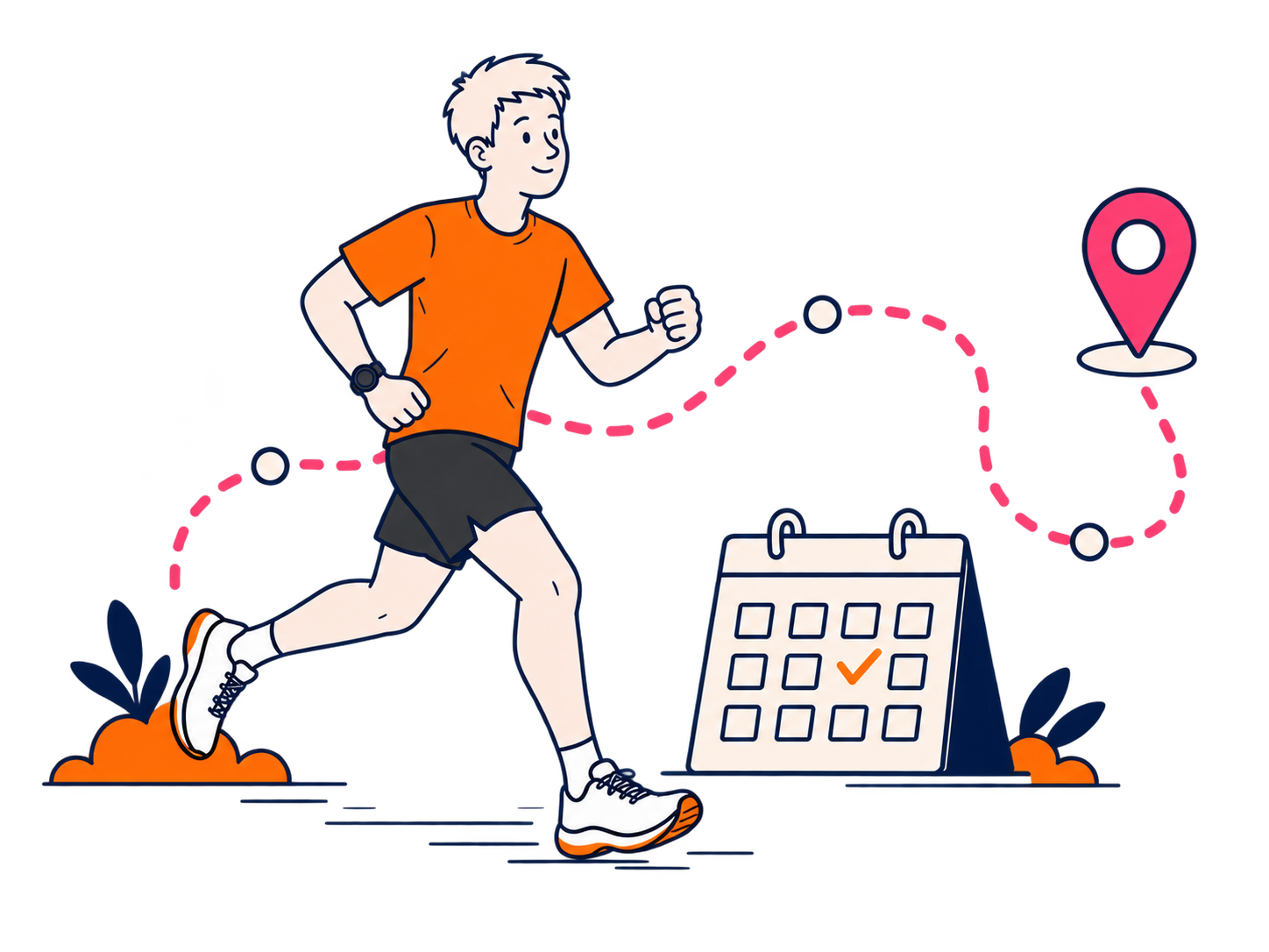 Runner illustrato nello stile Maratoniamo